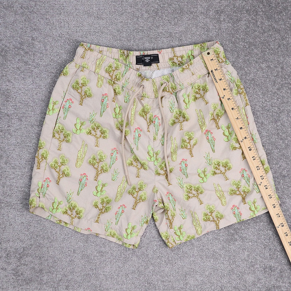 Forever 21 Cactus Desert Nature Medium Multicolor Lined Drawstring Swim Trucks - Picture 3 of 9